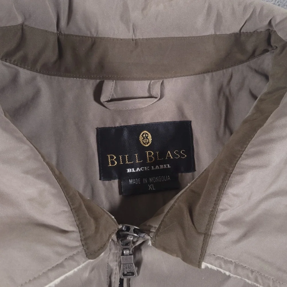 Bill Blass Black‎ Label Jacket Adult XL Brown Full Zip Bomber Fleece Pile Lined